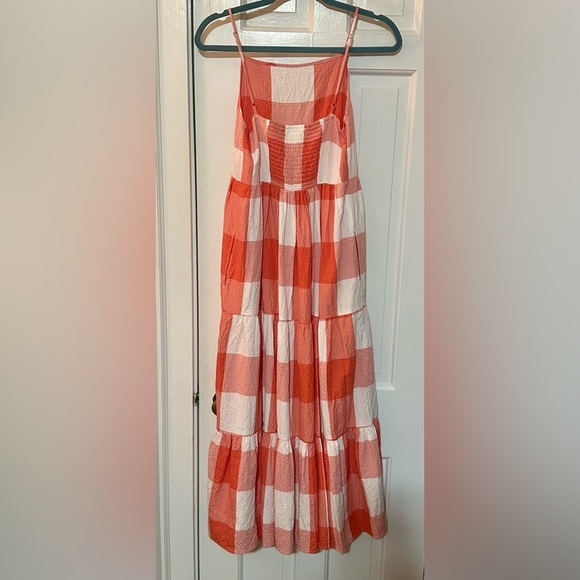Lou & Grey Orange/Red Plaid Maxi Dress size XS - Picture 3 of 3